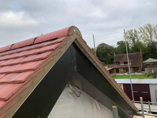 This is a photo of a roof repair being carried out in Canterbury. Installation carried out by Canterbury Roofers
