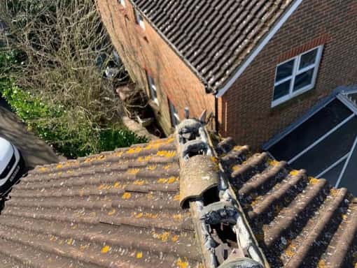 This is a photo of a roof needing repair in Canterbury